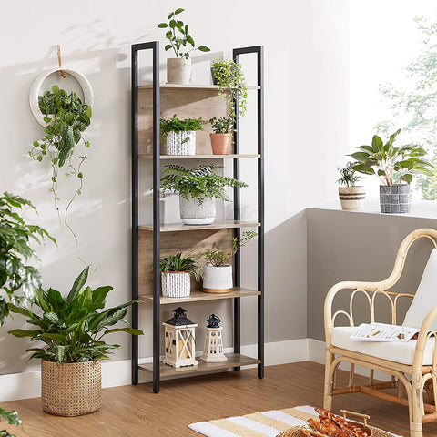 Rootz Kitchen Cabinet - Bookcase Industrial - Cupboards - Ladder Cabinet 5 Layers - 62 x 24 x 165 cm