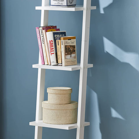 Rootz Modern 4 Tiers Ladder Shelf- Wall Shelf -Stand Shelf- Bookcase Storage Display Shelf