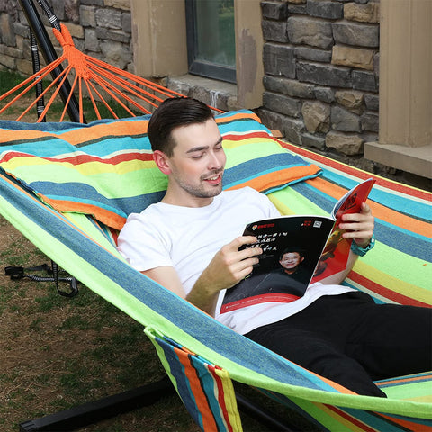 Rootz Hammock - 2 Cushions - 2 Persons - Colorful - Cotton - Polyester - 210 x 150 cm