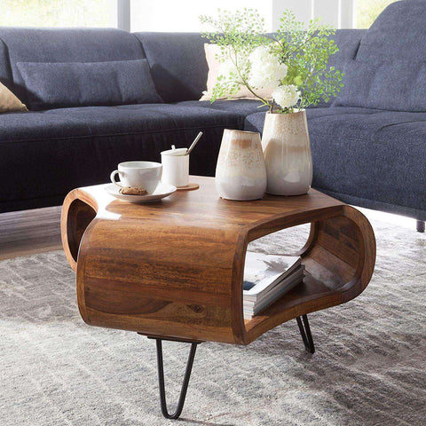 Rootz Coffee Table Wood - Modern Wooden Coffee Tables - Wood - Brown - 55 x 38 x 55 cm