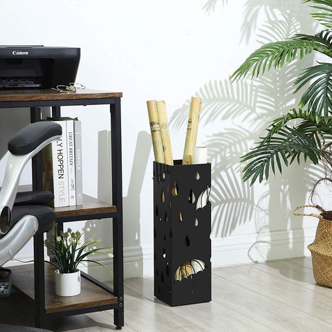 Rootz Metal Umbrella Stand - Umbrella Stand - Umbrella Basket - Umbrella Stand - Black