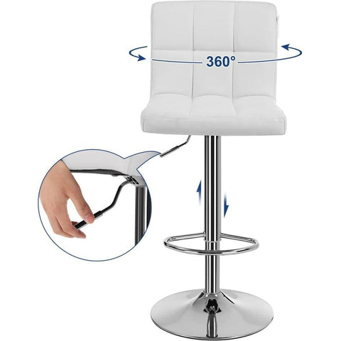 Rootz Bar Stool Set Of 2 - Bar Chair - Stool - Bar Stools - White