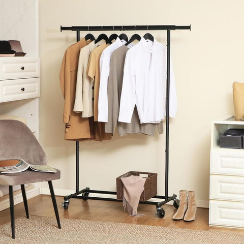 Rootz Clothes Rack On Wheels - Wardrobe Rack - Rack For Clothes - Wardrobe