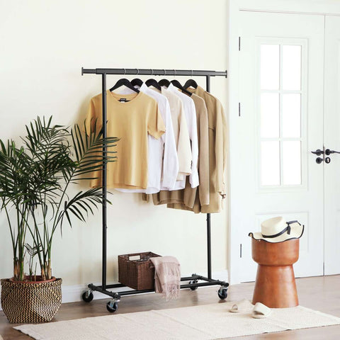 Rootz Clothes Rack On Wheels - Wardrobe Rack - Rack For Clothes - Wardrobe