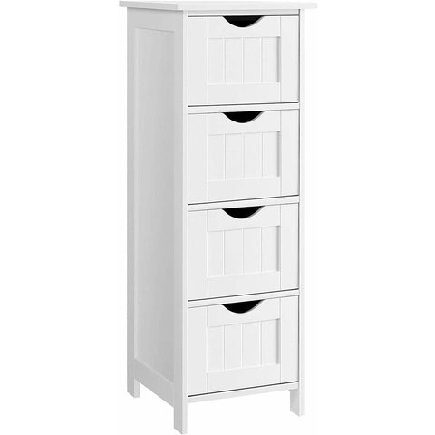 Rootz Bathroom Furniture - Narrow Cabinet - Freestanding Bathroom Furniture - Bathroom Cabinet - Chest of Drawers - White