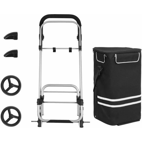 Rootz Foldable Shopping Trolley - Shopping Trolleys With Wheels - Shopping Cart With Refrigeration