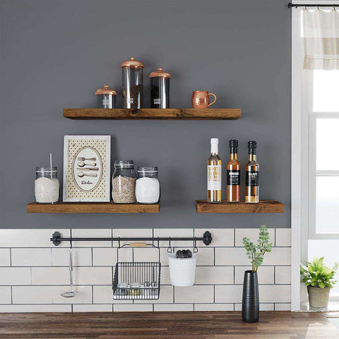 Rootz Wall Shelf Wood - Wall Shelf Floating - Wall Shelf Industrial