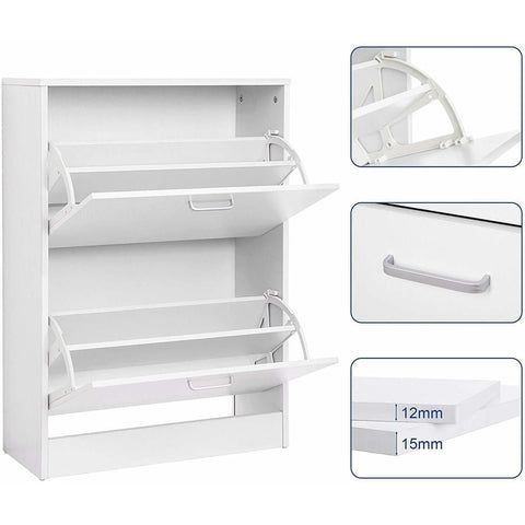 Rootz Shoe Cabinet - Shoe Rack For 12 Pairs Of Shoes - Rootz Cabinet Of Wood