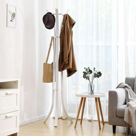 Rootz Coat Rack - Clothes Rack With 9 Hooks - White