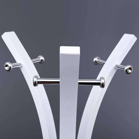 Rootz Coat Rack - Clothes Rack With 9 Hooks - White