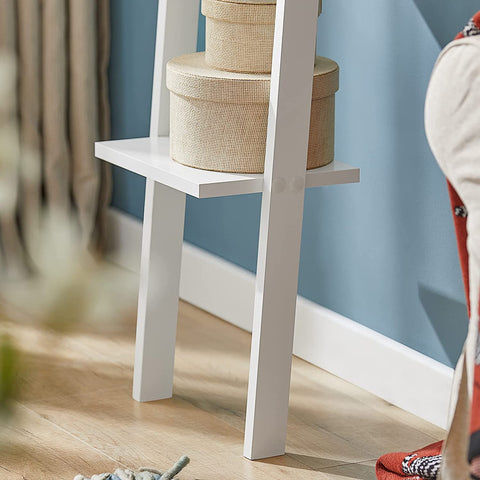 Rootz Modern 4 Tiers Ladder Shelf- Wall Shelf -Stand Shelf- Bookcase Storage Display Shelf