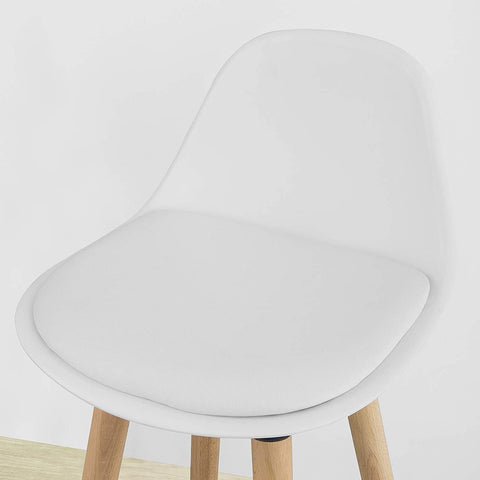 Rootz Kitchen Breakfast Barstool - Bar Stool with PU Leather Padded Seat & Beech Wood Legs
