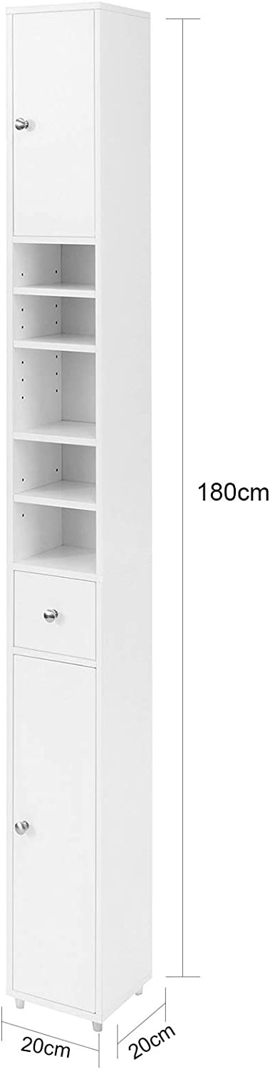 Rootz Bathroom Tall Cabinet - Cupboard - Bathroom Cabinet -Storage Cabinet