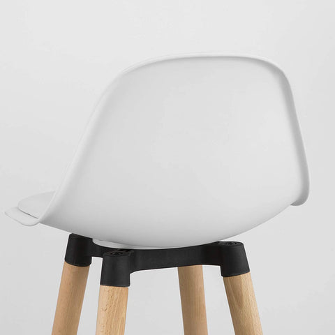 Rootz Kitchen Breakfast Barstool - Bar Stool with PU Leather Padded Seat & Beech Wood Legs