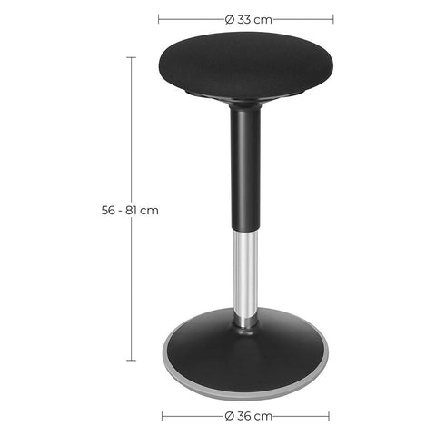 Rootz Stool - Work Stool - Bar Stool - Counter Stool - Kitchen Stool - Swivel Stool - Industrial Stool - Upholstered Stool - Outdoor Stool - Footstool - Black - 60-85 cm