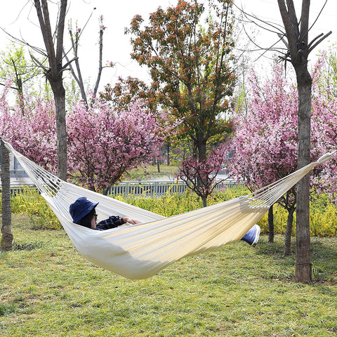 Rootz Hammock - 2 Persons - Transport Bag - Fixing Straps - Beige - 210 x 150 cm