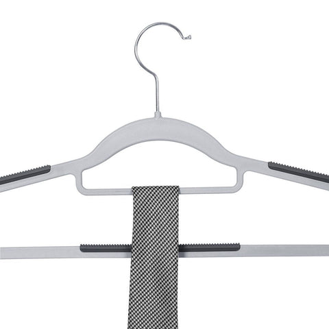 Rootz Hanger - Clothes Hanger - Coat Hanger - Suit Hanger - Plastic Hanger - Slim Hanger - Heavy-duty Hanger - Pant Hanger - Shirt Hanger - Dress Hanger - Grey - 42 x 0.6 x 21.5 cm (L x W x H)