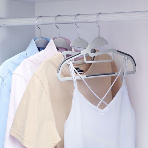 Rootz Hanger - Clothes Hanger - Coat Hanger - Suit Hanger - Velvet Hanger - Plastic Hanger - Slim Hanger - Heavy-duty Hanger - Pant Hanger - Shirt Hanger - Dress Hanger - Dark Grey - 41.5 x 22.5 x 0.5 cm (W x H x D)