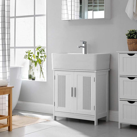 Rootz Vanity Unit - Washbasin Cabinet - Bathroom Cabinet - Storage Cabinet - Matt White - 60 x 30 x 60 cm