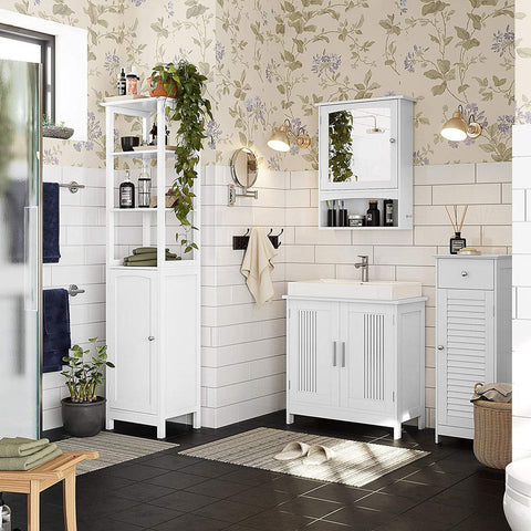 Rootz Vanity Unit - Washbasin Cabinet - Bathroom Cabinet - Storage Cabinet - Matt White - 60 x 30 x 60 cm