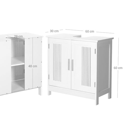 Rootz Vanity Unit - Washbasin Cabinet - Bathroom Cabinet - Storage Cabinet - Matt White - 60 x 30 x 60 cm