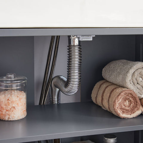 Rootz Vanity Unit - 2 Doors Vanity Unit - Bathroom Vanity Unit - Vanity Storage - Bathroom Vanity - Grey - 60 x 30 x 60 cm