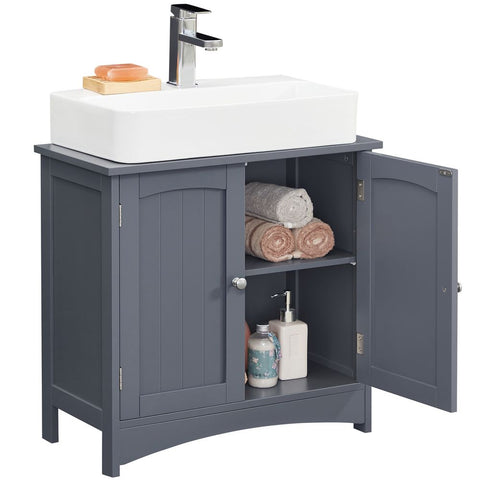Rootz Vanity Unit - 2 Doors Vanity Unit - Bathroom Vanity Unit - Vanity Storage - Bathroom Vanity - Grey - 60 x 30 x 60 cm