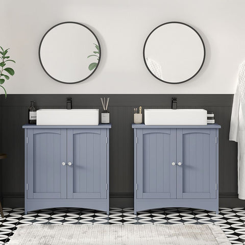 Rootz Vanity Unit - Vanity Unit With 2 Doors - Bathroom Vanity Unit - Vanity Cabinet With Doors - Wooden Bathroom Cabinet - Mystical Grey - 30 x 60 x 60 cm