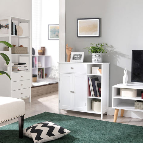 Rootz Bathroom Cabinet - Bathroom Cabinet With Drawer - Vanity Cabinet - Wall-mounted Bathroom Cabinet - Storage Cabinet - MDF - Matte White - 75 x 30 x 80 cm (L x W x H)