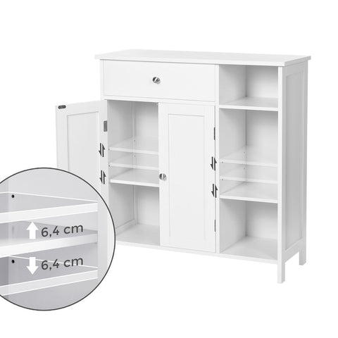 Rootz Bathroom Cabinet - Bathroom Cabinet With Drawer - Vanity Cabinet - Wall-mounted Bathroom Cabinet - Storage Cabinet - MDF - Matte White - 75 x 30 x 80 cm (L x W x H)