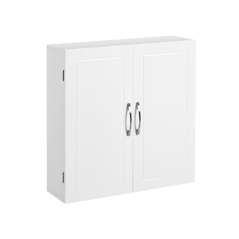 Rootz Bathroom Cabinet - 2 Doors Bathroom Cabinet - Wall-mounted Bathroom Cabinet - Vanity Cabinet - Matte White - 60 x 18 x 60 cm