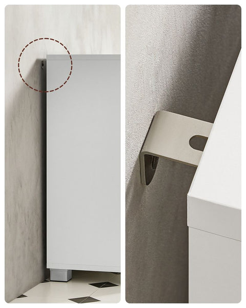 Rootz Vanity Unit - Vanity Unit With Drawers - Bathroom Vanity Unit - Floor Standing Vanity Unit - Modern Vanity Unit - MDF - Metal Handles - White - 30 x 70 x 64 cm (D x W x H)
