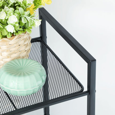 Rootz Metal Shelf - Bathroom Shelf - 5 Levels Metal Shelf - Storage Shelf - Shelving Unit - Open Shelf - Steel - Black - 38 x 30 x 128 cm