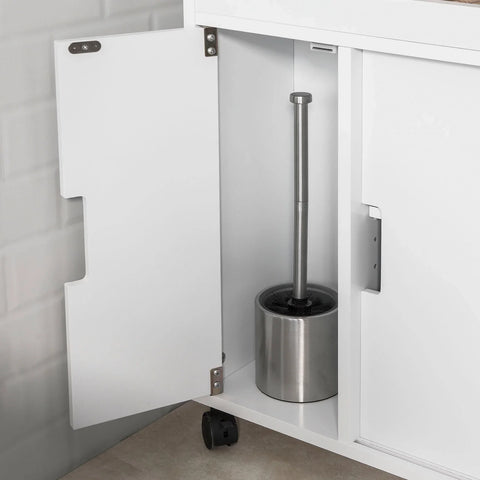 Rootz New Version Bathroom Toilet Paper Roll Holder- Bathroom Storage Cabinet Cupboard on Wheels