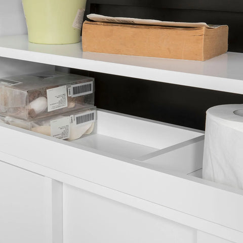 Rootz New Version Bathroom Toilet Paper Roll Holder- Bathroom Storage Cabinet Cupboard on Wheels