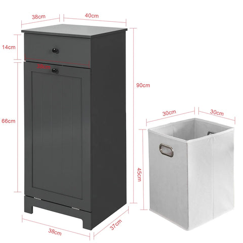 Rootz Bathroom Laundry Basket Laundry- Cabinet Bathroom Storage -Cabinet with Drawer