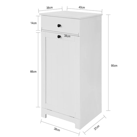 Rootz Bathroom Laundry Basket - Laundry Cabinet - Bathroom Storage Cabinet with Drawer