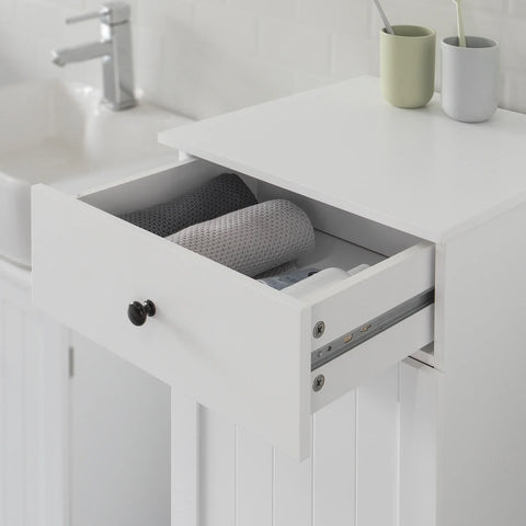 Rootz Bathroom Laundry Basket - Laundry Cabinet - Bathroom Storage Cabinet with Drawer