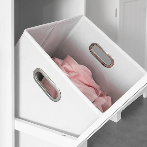 Rootz Bathroom Laundry Basket - Laundry Cabinet - Bathroom Storage Cabinet with Drawer