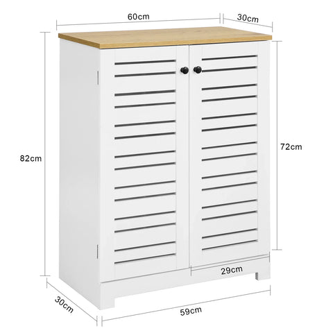 Rootz Bathroom Cabinet - Bathroom Storage Cabinet - Cupboard with 2 Doors, W60 x D30 x H82cm