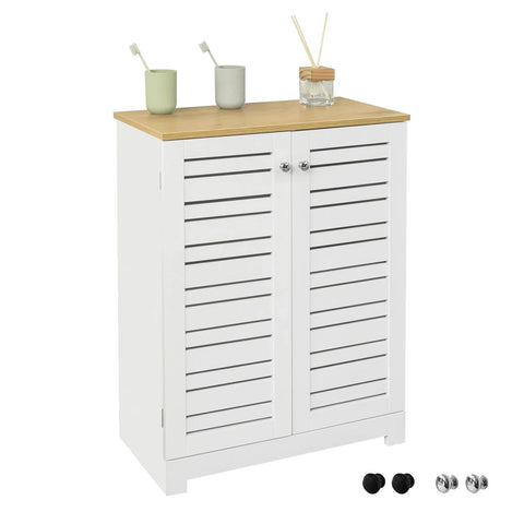 Rootz Bathroom Cabinet - Bathroom Storage Cabinet - Cupboard with 2 Doors, W60 x D30 x H82cm