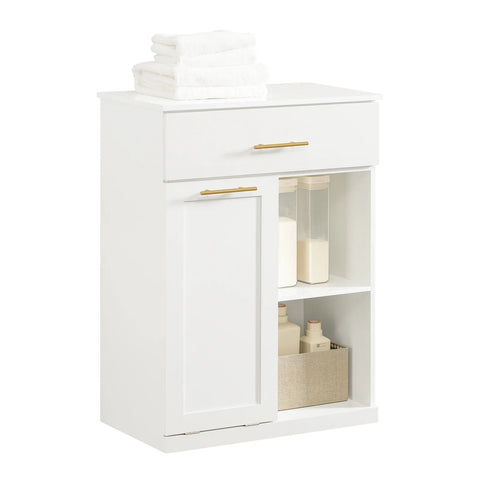 Rootz Laundry Basket Laundry Cabinet- Bathroom Cabinet -Storage Cabinet with Drawer and Storage Compartments