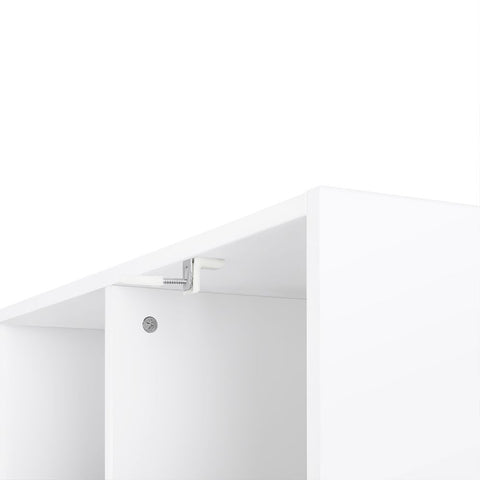 Rootz Bookcase - Bookshelf - 8 Compartments Bookcase - Modern Bookcase - Shelving Unit - Open Bookcase - Tall Bookcase - Corner Bookcase - Bookcase Organizer - White - 97.5 x 100 x 30 cm