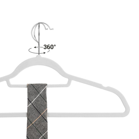 Rootz Hanger - Velvet Hanger - Clothes Hanger - Set Of 50 Hangers - Coat Hanger - Garment Hanger - Clothing Hanger - Plastic Hanger - White - 45 x 0.6 x 23.5 cm