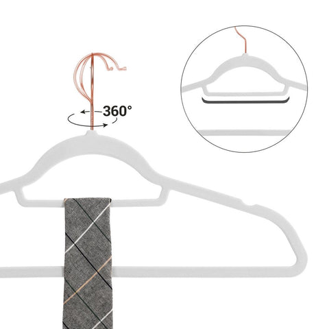 Rootz Hangers - Velvet Hangers - Clothes Hangers - Set Of 30 Hangers - Coat Hangers - Garment Hangers - Clothing Hangers - Plastic Hangers - White - 45 x 0.6 x 23.5 cm