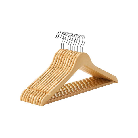 Rootz Hanger - Clothes Hanger - Set Of 10 Hanger - Coat Hanger - Garment Hanger - Clothing Hanger - Wooden Hangers - Maple Wood - Natural - 44.5 x 23 x 1.2 cm (W x H x D)