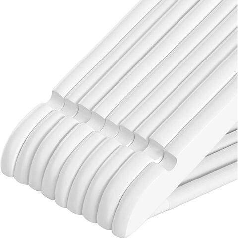 Rootz Hangers - Clothes Hangers - Set Of 20 Hangers - Coat Hangers - Garment Hangers - Clothing Hangers - Wood Hangers - White - 44.5 x 1.2 x 23 cm