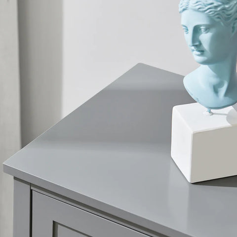 Rootz Bedside Table - Nightstand - End Table - Coffee Table - Lamp Table - Night Stand with 1 Drawer and 2 Shelves - Light Grey