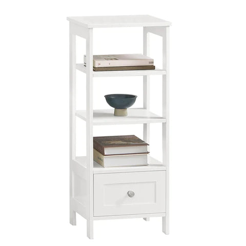 Rootz Side Table-End Table-Telephone Table-Lamp Table Sofa Table-Bedside Table with 3 Shelves and 1 Drawer