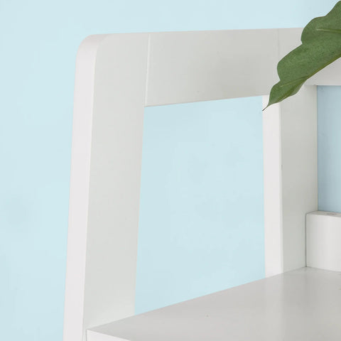 Rootz White Storage Display Shelving Ladder Shelf Bookcase with Drawer and 4 Shelves